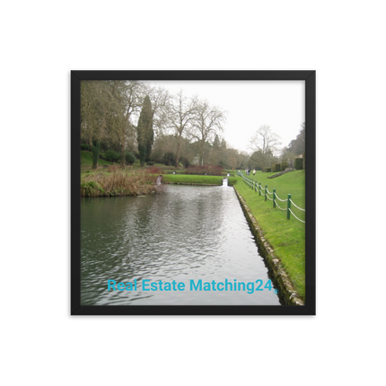 Lakeside Beauty Framed photo paper poster with realestatematching24 without key Logo