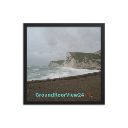 Waves and Sand Framed photo paper poster with groundfloorview24 with House Logo