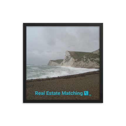 Waves and Sand Framed photo paper poster with realestatematching with key Logo