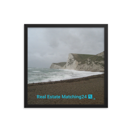 Waves and Sand Framed photo paper poster with realestatematching24 with key Logo