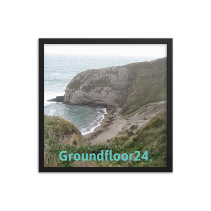 Sea & Hills Framed photo paper poster with Groundfloor24 without House Logo
