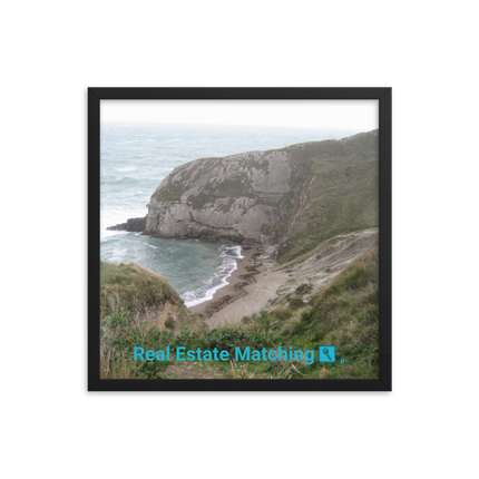 Sea & Hills Framed photo paper poster with realestatematching with key Logo