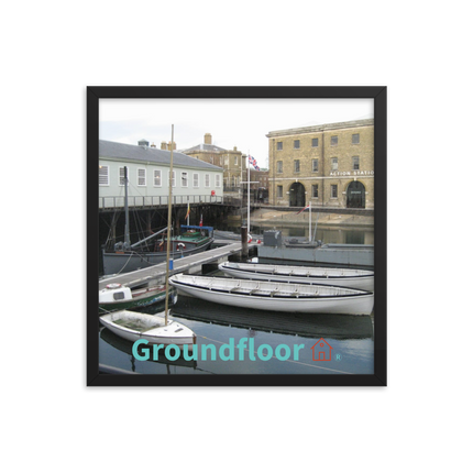 Boat on Water Framed photo paper poster with Groundfloor with House Logo