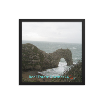 Coastal Escape Framed photo paper poster with realestatepartner24 with house Logo
