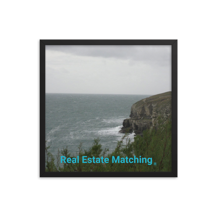 Seaside Serenity Framed photo paper poster with realestatematching without key Logo