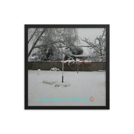 Winter Wonderland Framed photo paper poster with realestatepartner24 with house Logo