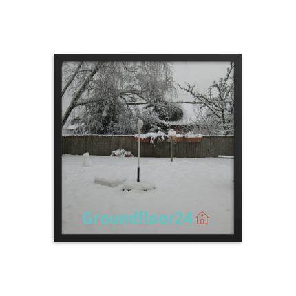 Winter Wonderland Framed photo paper poster with Groundfloor24 with House Logo