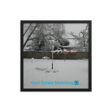 Winter Wonderland Framed photo paper poster with realestatematching with key Logo
