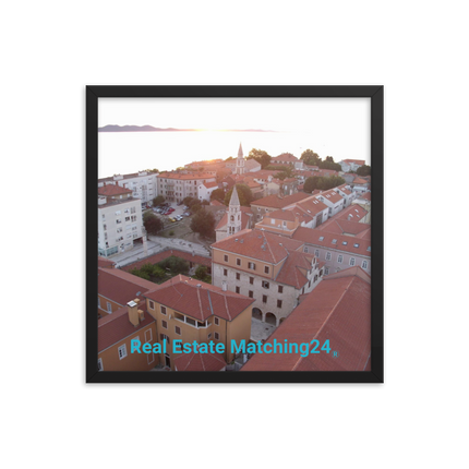 Roof Sunset View Framed photo paper poster with realestatematching24 without key Logo