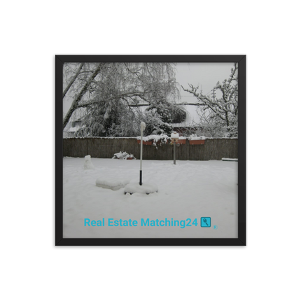 Winter Wonderland Framed photo paper poster with realestatematching24 with key Logo