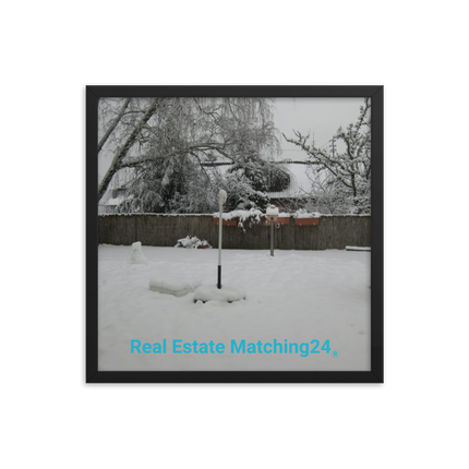 Winter Wonderland Framed photo paper poster with realestatematching24 without key Logo