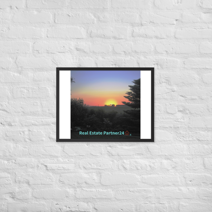 Beautiful Sunset Sinari Framed photo paper poster with realestatepartner24 with house Logo