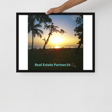 Beautiful Sea View Framed photo paper poster with realestatepartner24 with house Logo