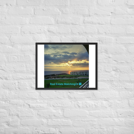 Natural View Framed photo paper poster with realestatematching24 with key Logo