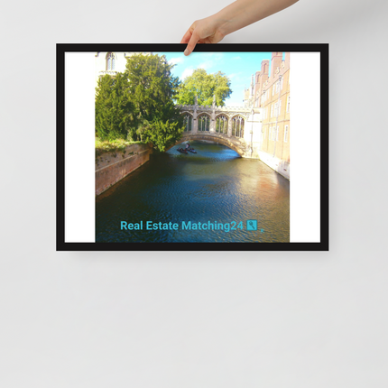 Beautiful Canel Framed photo paper poster with realestatematching24 with key Logo
