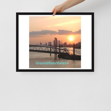 Evening Glow Framed photo paper poster with realestatematching with key Logo