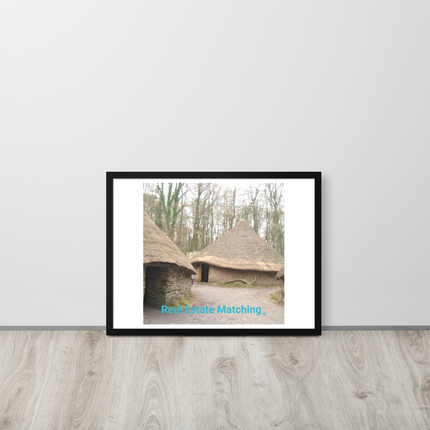 Village Charm Framed photo paper poster with realestatematching without key Logo