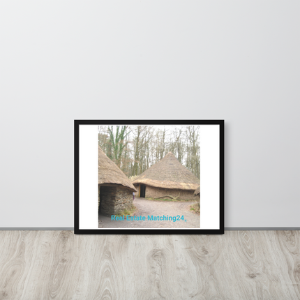 Village Charm Framed photo paper poster with realestatematching24 without key Logo