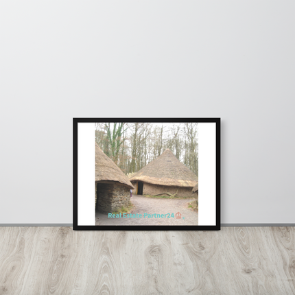 Village Charm Framed photo paper poster with realestatepartner24 with house Logo
