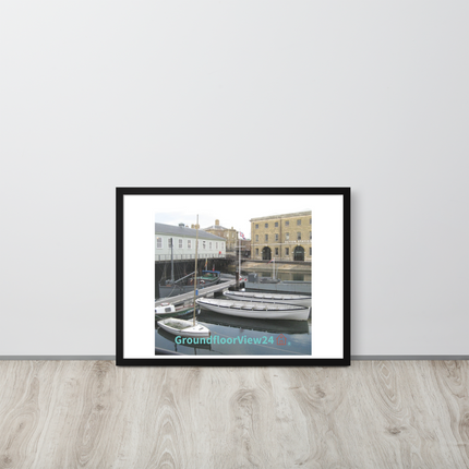 Boat on Water Framed photo paper poster with groundfloorview24 with House Logo