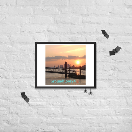 Evening Glow Framed photo paper poster with Groundfloor24 with House Logo
