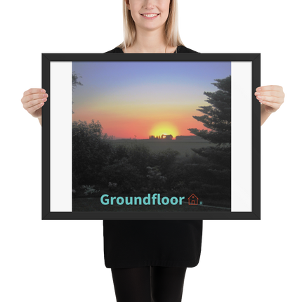 Beautiful Sunset Sinari Framed photo paper poster with Groundfloor with House Logo