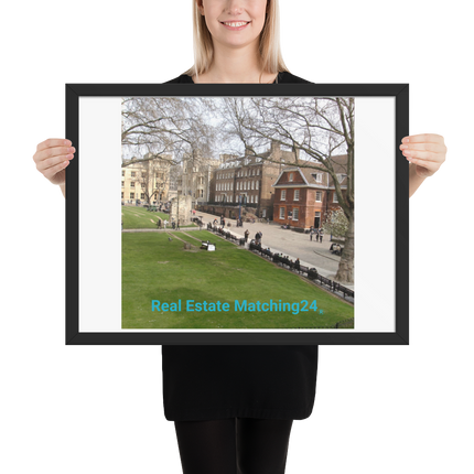 Beautiful Park Framed photo paper poster with realestatematching24 without key Logo
