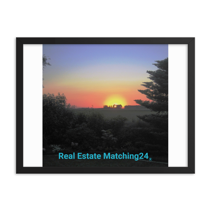 Beautiful Sunset Sinari Framed photo paper poster with realestatematching24 without key Logo
