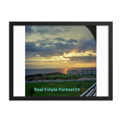 Natural View Framed photo paper poster with realestatepartner24 with house Logo