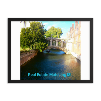 Beautiful Canel Framed photo paper poster with realestatematching with key Logo