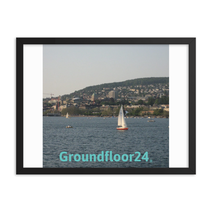 Beautiful River & Hills Sinari Framed photo paper poster with Groundfloor24 without House Logo
