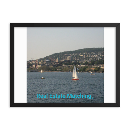 Beautiful River & Hills Sinari Framed photo paper poster with realestatematching without key Logo