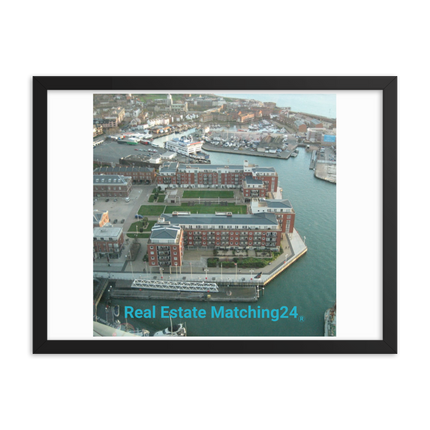 Nice City Framed photo paper poster with realestatematching24 without key Logo