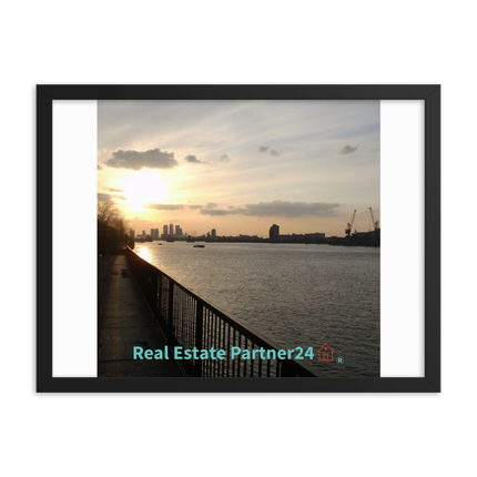 Awesome River View Framed photo paper poster with realestatepartner24 with house Logo