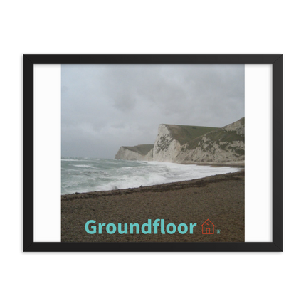 Waves and Sand Framed photo paper poster with Groundfloor with House Logo