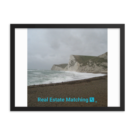 Waves and Sand Framed photo paper poster with realestatematching with key Logo