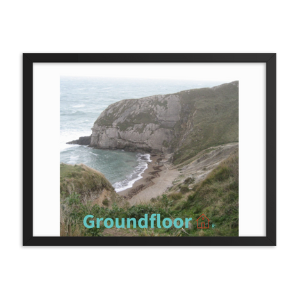 Sea & Hills Framed photo paper poster with Groundfloor with House Logo