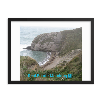Sea & Hills Framed photo paper poster with realestatematching with key Logo