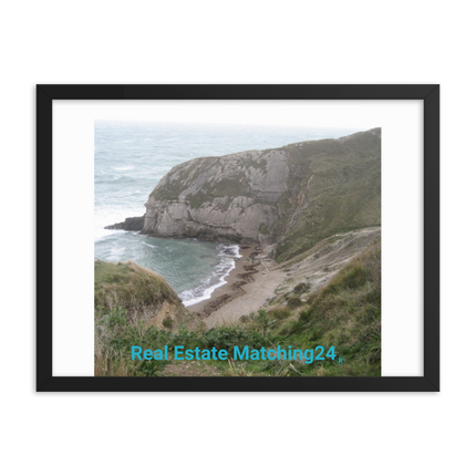 Sea & Hills Framed photo paper poster with realestatematching24 without key Logo