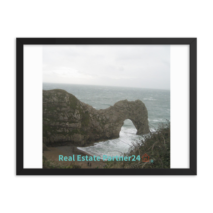 Coastal Escape Framed photo paper poster with realestatepartner24 with house Logo