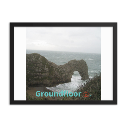 Coastal Escape Framed photo paper poster with Groundfloor with House Logo