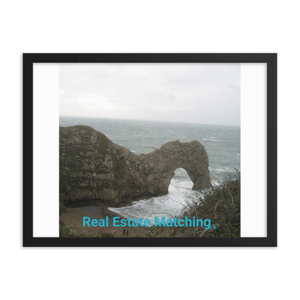 Coastal Escape Framed photo paper poster with realestatematching without key Logo
