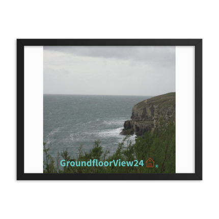 Seaside Serenity Framed photo paper poster with groundfloorview24 with House Logo