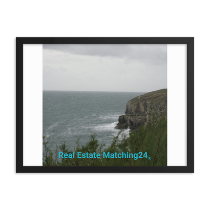 Seaside Serenity Framed photo paper poster with realestatematching24 without key Logo