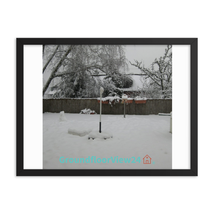 Winter Wonderland Framed photo paper poster with groundfloorview24 with House Logo