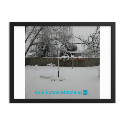 Winter Wonderland Framed photo paper poster with realestatematching with key Logo