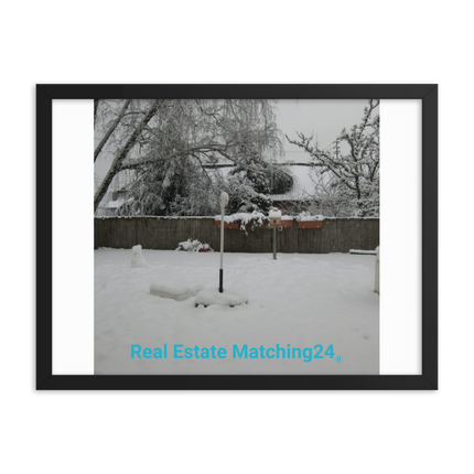 Winter Wonderland Framed photo paper poster with realestatematching24 without key Logo