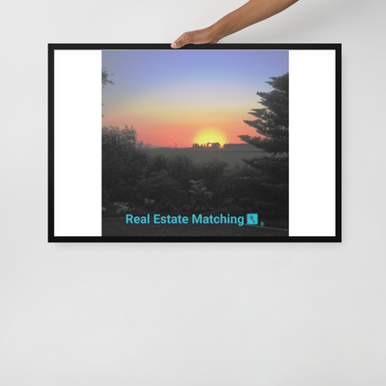 Beautiful Sunset Sinari Framed photo paper poster with realestatematching with key Logo
