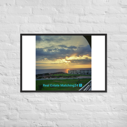 Natural View Framed photo paper poster with realestatematching24 with key Logo