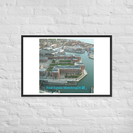 Nice City Framed photo paper poster with realestatematching24 with key Logo